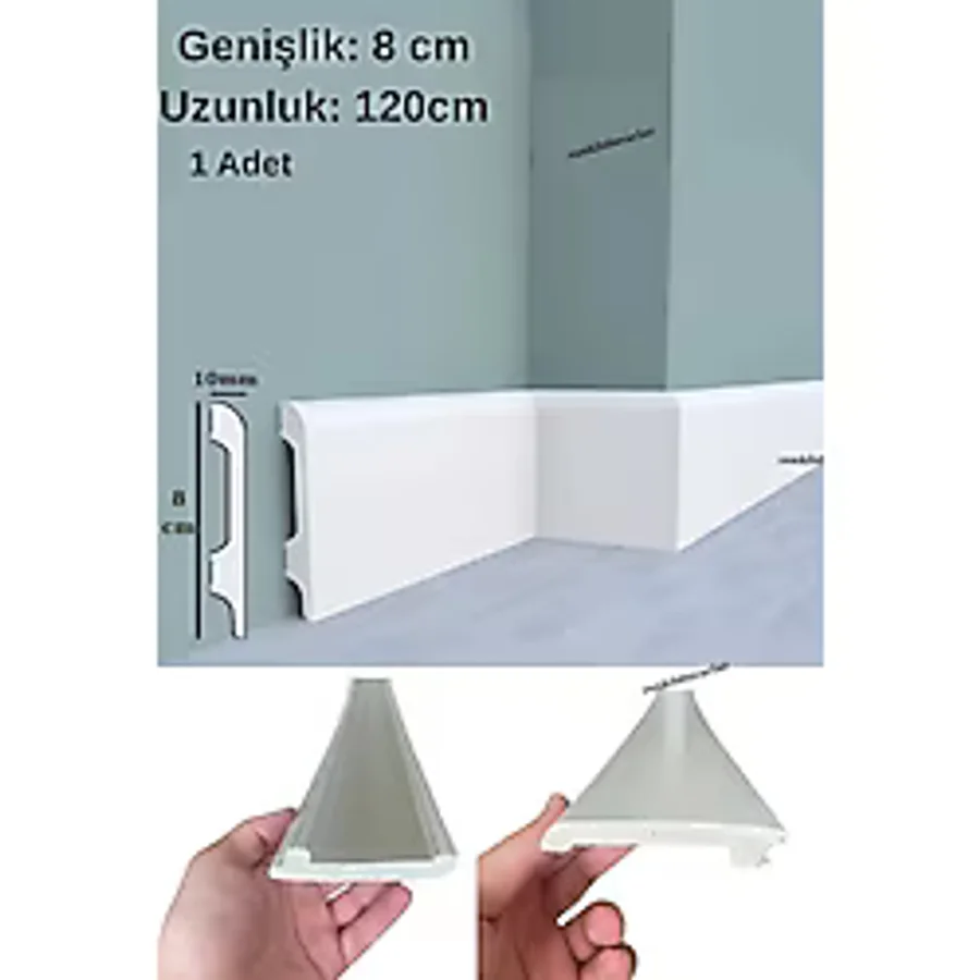 8Cmx120cm Munut Pvc Süpürgelik Suya Neme Dayanıklı Pvc Parke Seramik Salon Mutfak Süpürgeliği