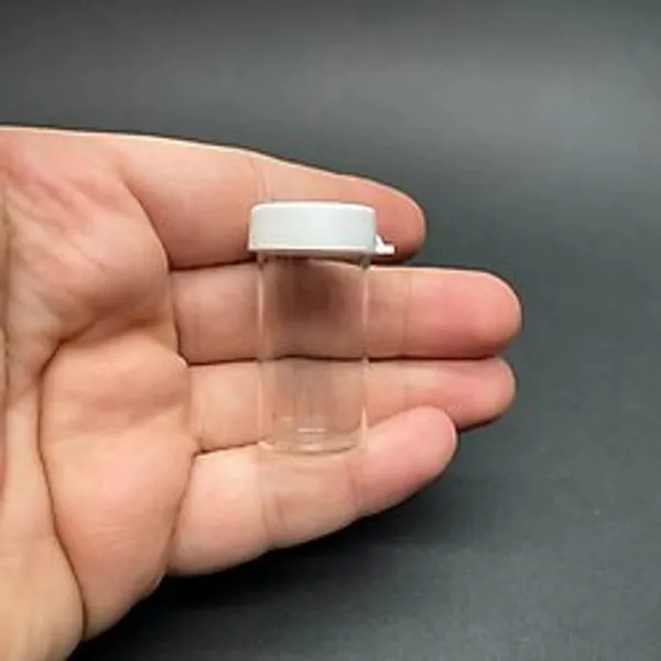 8ml Cam Deney Tüpü (4 Cm), Plastik Kapaklı Cam Deney Tüpü x 10 Adet