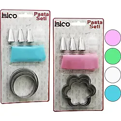 8PCS PASTA SÜSLEME SETİ - 3-KURABİYE KALIP=YUVARLAK - ÇİÇEK 1-KREMA TORBASI - 3-METAL+1-PLS.UÇ (2818)