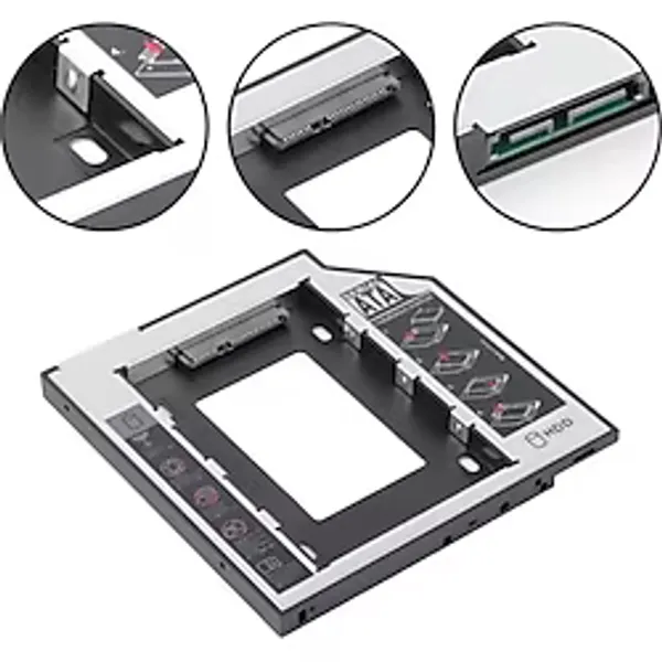 9.5mm İnce Caddy DVD'YE 2. HDD SSD BAĞLAMA APARATI Caddy 9.5mm
