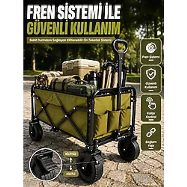 9 Cm Kalın Tekerlekli Çok Amaçlı Katlanır Yük Taşıma Arabası
