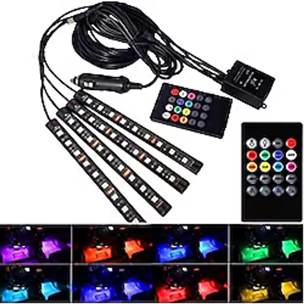 9 Ledli Ayak Altı Led Lamba Sese Ve Müziğe Duyarlı Kumandalı Led Rgb