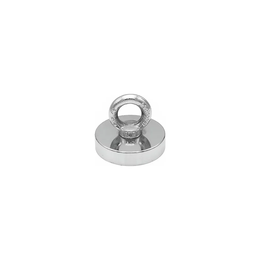 90mm DEV Çok Güçlü Deniz Mıknatısı - Fishing Magnet - Neodyum Daimi Çelik Mıknatıs - Halkalı Pot Mıknatıs - Nikel Kaplı - Paslanmaz - Kararma Yapmaz - Tuzlu Suya Dayanıklı (Ø90 mm (140kg))
