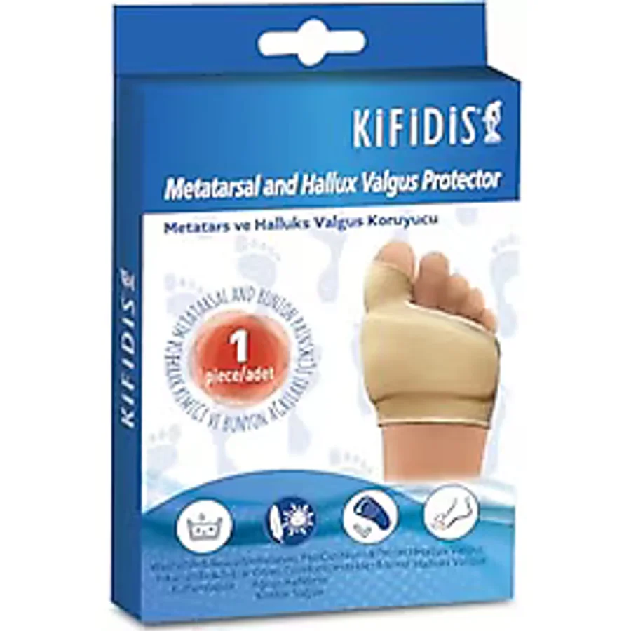 9FRS2ASUU000019 Kifidis F-42-46/47 Kumaş Kaplı Silikon Metatars ve Ayak Baş Parmak Hallux Valgus Koruyucu