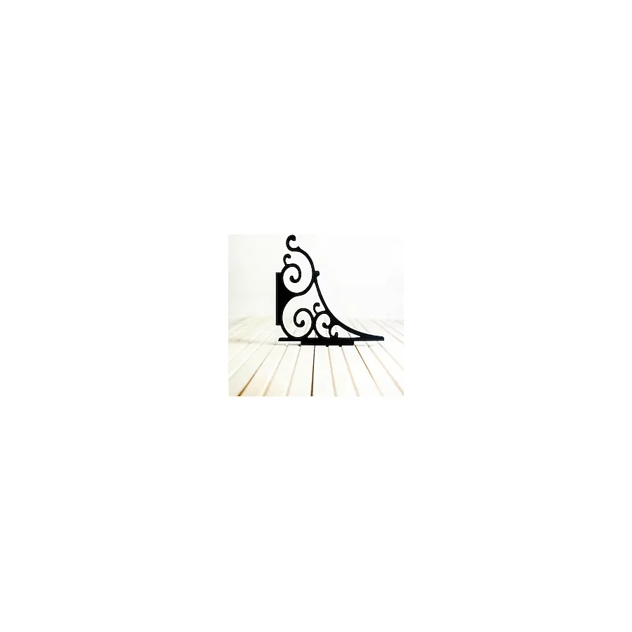 A Design Dekoratif Raf Ayağı Seti - Siyah Renkli (2 Adet Raf Ayağı + 4 Adet Plastik Dübel + 4 Adet Vida)