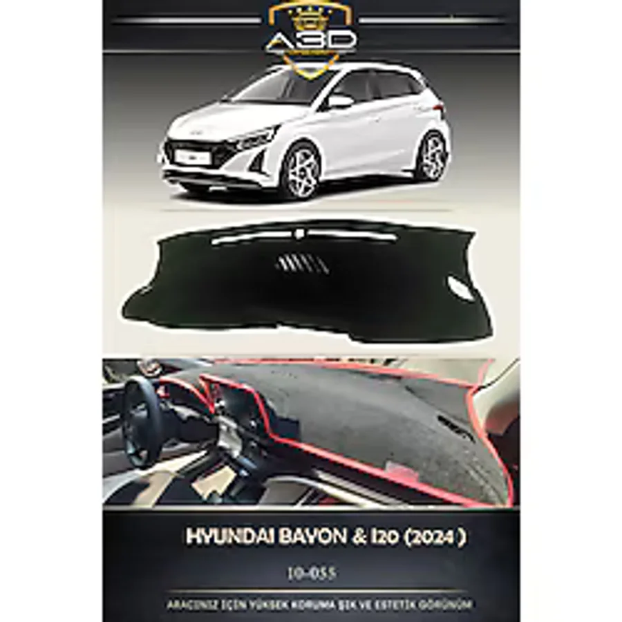 A3D TORPİDO KORUMA Hyundai BAYON & I20 (2024+) Torpido Korumasi Koruyucu Kilifi Halisi Örtü Gögüs Panel