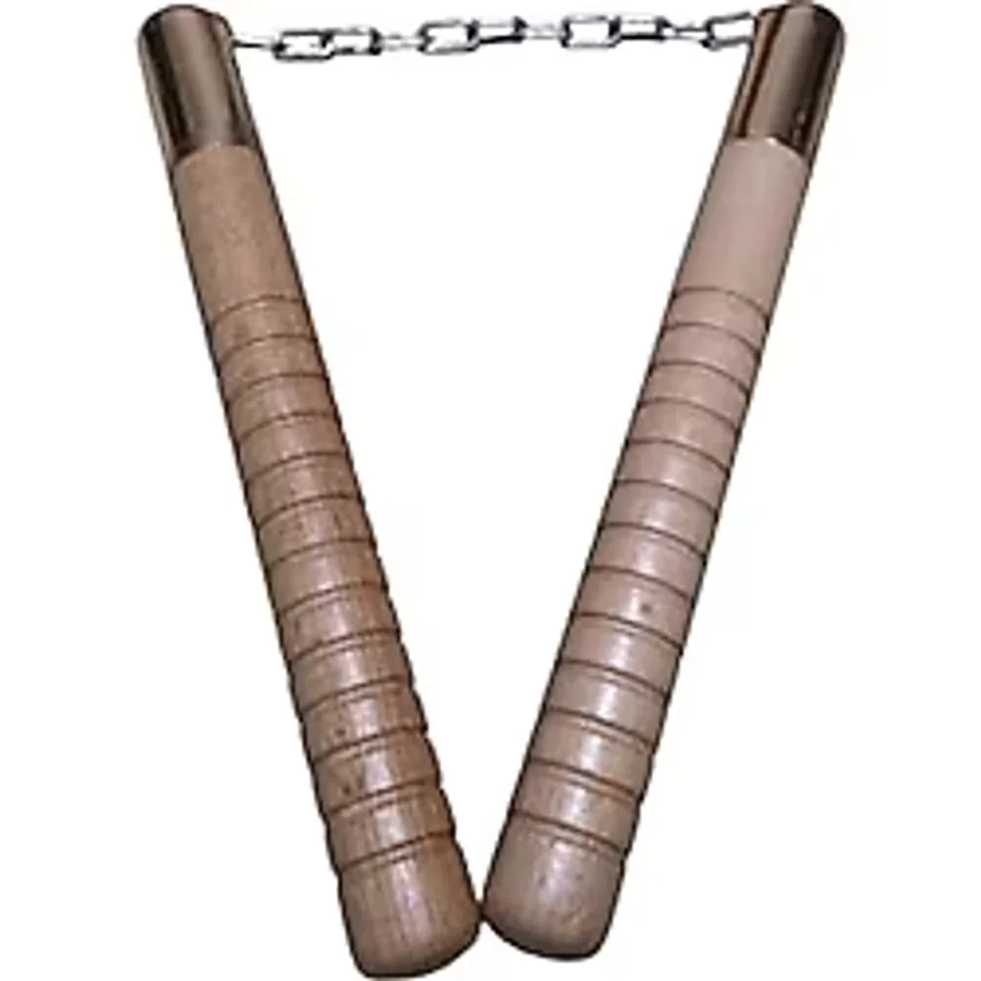 A3Store Spor Nançaku (Mınçıka) Yüksek Kaliteli Ahşap Nunçaku, Mınçıka, Eğitim, Spor Dragon Nunchaku Beyaz-Altın Tek Ebat