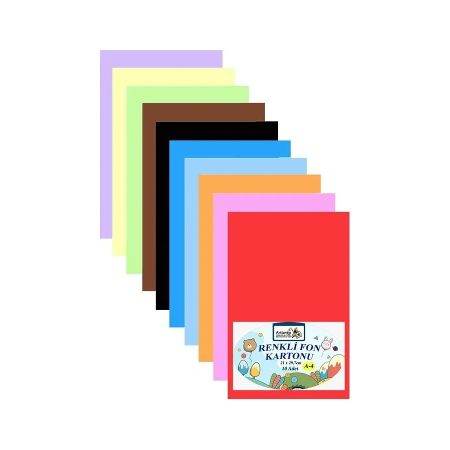 A4 Fon Kartonu 10 Lu 21X29,7 Cm 1 Paket Artlantis 10 Renk Fon Kartonu 21x29,7 1 Paket