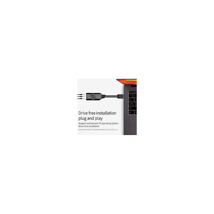 A4677 USB 2.0 Ses Kartı 7.1 Kanallı PC ve Laptop İçin Pubg Oyun Harici Ses Kartı 3.5mm-Kulaklıkla Tak ve Çalıştır Mikrofon Jakları Ses Kontrolü Mikrofon Oyunları Ses Efekti Yükseltme Adaptörü - 1 GB