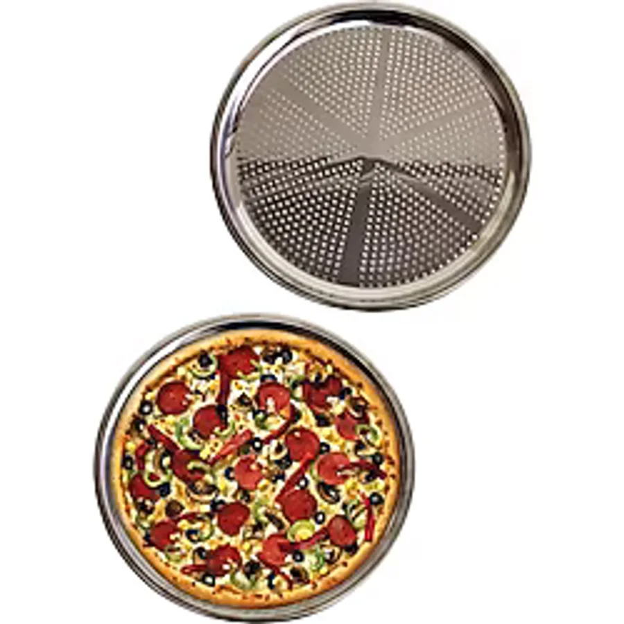 Abant Lüks Paslanmaz Çelik Pizza Lahmacun Tepsisi Büyük Boy 36cm
