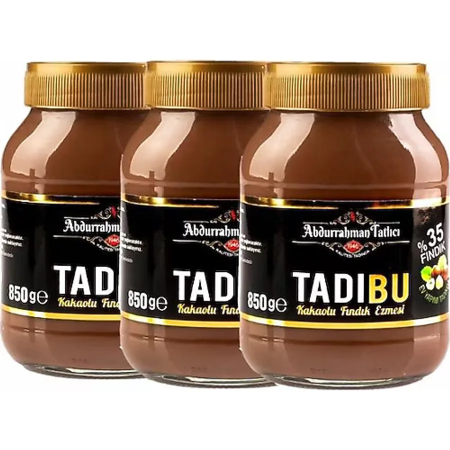 Abdurrahman Tatlıcı Tadıbu Kakaolu Fındık Ezmesi 850 gr 3'lü