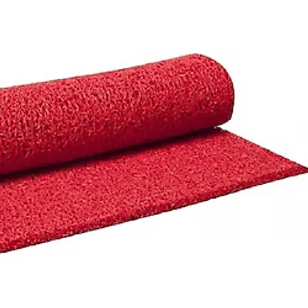 ABK Plastik Kıvırcık Kaydırmaz Paspas 14 Mm Kaymaz Yolluk Kaydırmaz Halı 100cm KIRMIZI - 100 x 650 cm