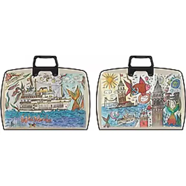 Abka Fermuarlı Resim-Proje Çantası 38X55 Cm İstanbul (Karışık Desen 1 Adet)