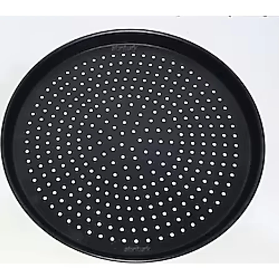 abnturk 2 adet Delikli Alüminyum 40cm Granit Pizza Tavası Yanmaz Yapışmaz En iyi Pizza Pişirme Fırın Tepsisi