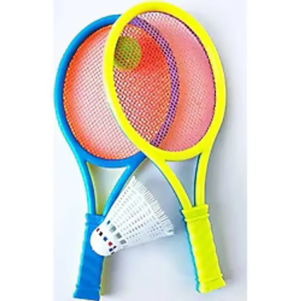 Abnturk 4 Parçadan Oluşan Çocuk Raket Takımı - Pembe Mavi Renkli Tenis Spor Oyuncak Seti - spor aktivite