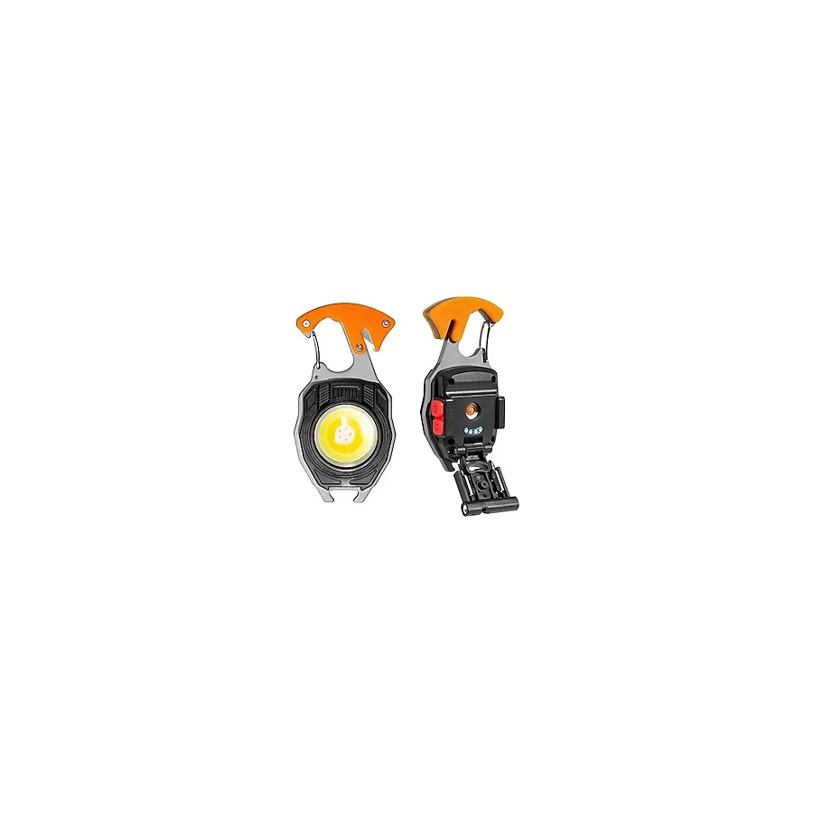 abnturk Çok Fonksiyonlu Mini LED Lamba Anahtarlık ve Çakmak USB Şarjlı Kamp İçin Taşınabilir Tam 7 Modlu