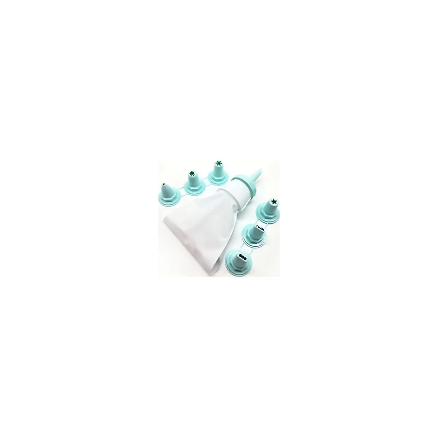 abnturk Süper Kalite Pratik Krema Krem Şanti Sıkma Torbası 7 Başlıklı Kek Pasta Malzemeleri - 1,5 x 11 cm