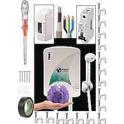 abnturk Viko Sigorta+3mt Bakır Kablo3x2.5+herşey Ile Montaja Hazır Elektrikli Şofben 3yıl Garanti Worldstar