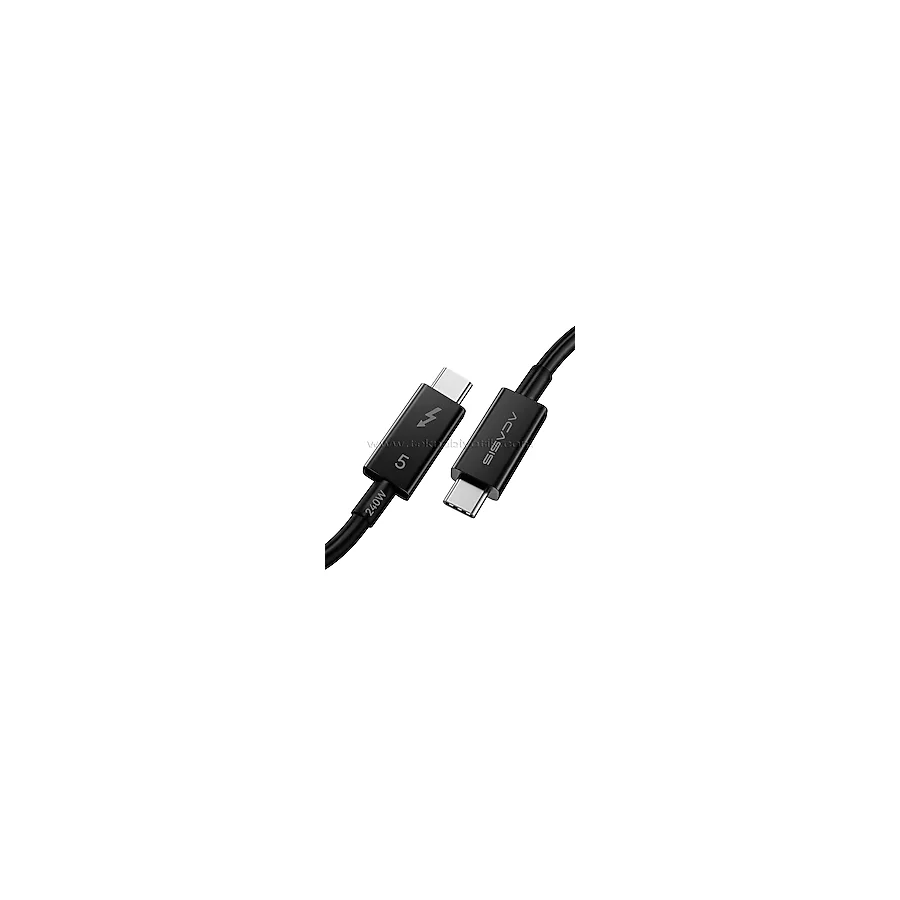 Acasis 1 Metre Thunderbolt 5 80Gbps 8K@60Hz 120Gbps Video Bant Genişliği, PD 240W, Intel Sertifika, Alüminyum Konnektör, Type-C Kablo