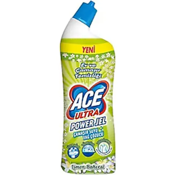 Ace Ultra Power Jel Limon Tazeliği Çamaşır Suyu 750 ml 2'li