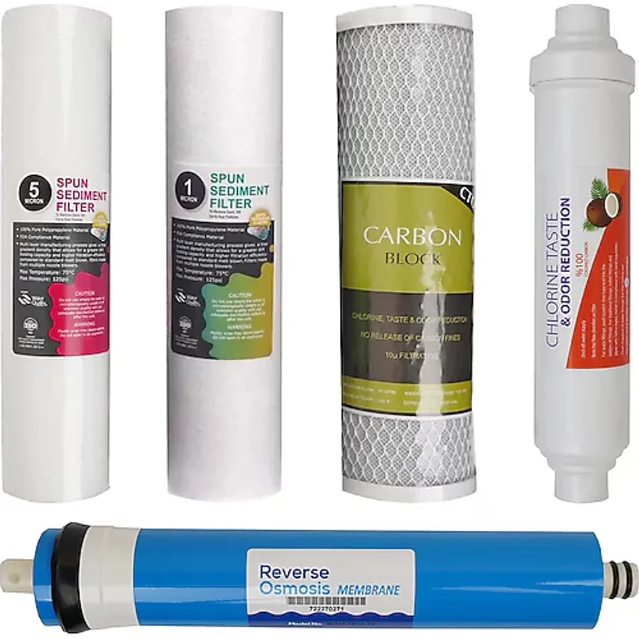 Açık Kasa Su Arıtma Cihazı 5'li Aşamalı Filtre Seti Çift Spun Eco