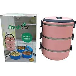 AÇIK PEMBE 3LÜ SEFER TASI SAKLAMA KABI 1.8LT-Findit