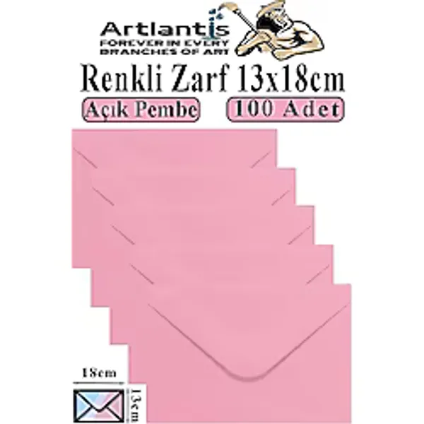 Açık Pembe Zarf 13X18 Cm 100 Adet Açık Pembe Mektup Zarfı Davetiye Zarfı Kartpostal Çekiliş Hediye Zarfı