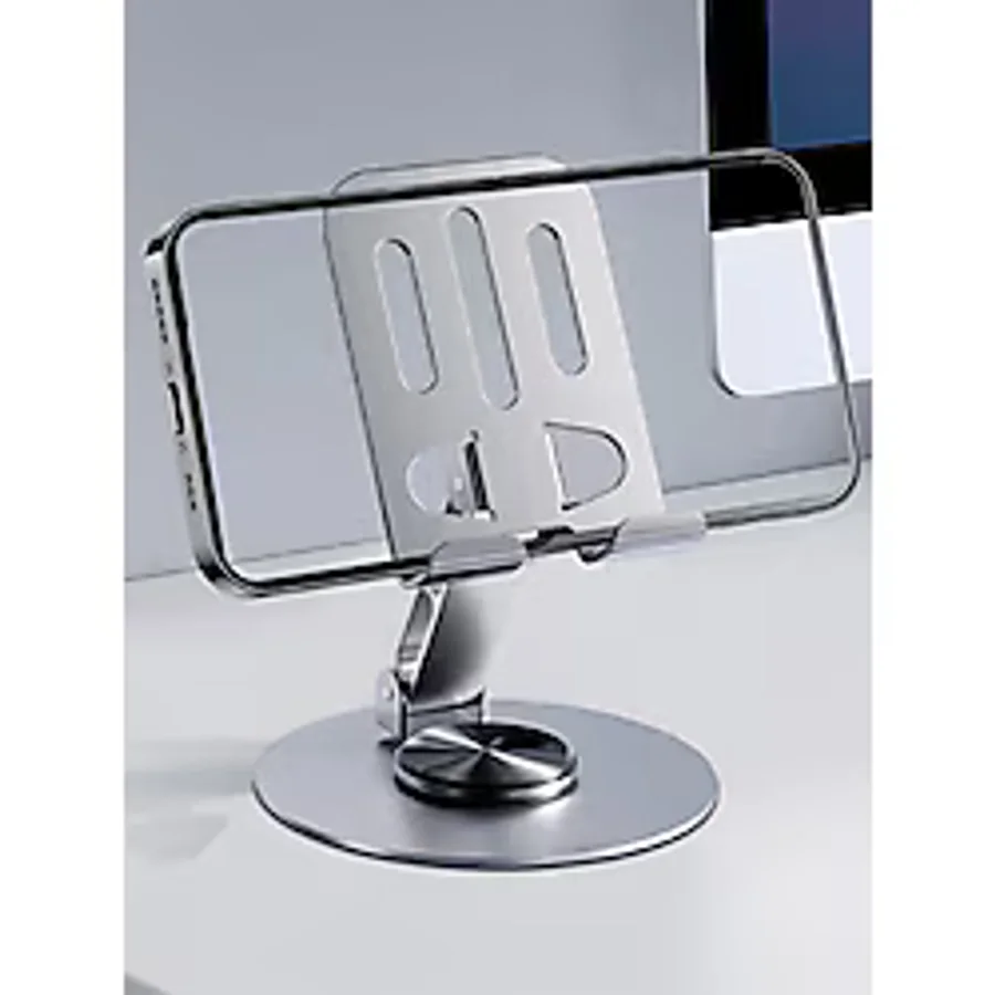 ACL Metalik Telefon Ve Tablet Tutucu Stand - Atd-01 360 Derece Dönen, Katlanabilir Ve Silikon Koru