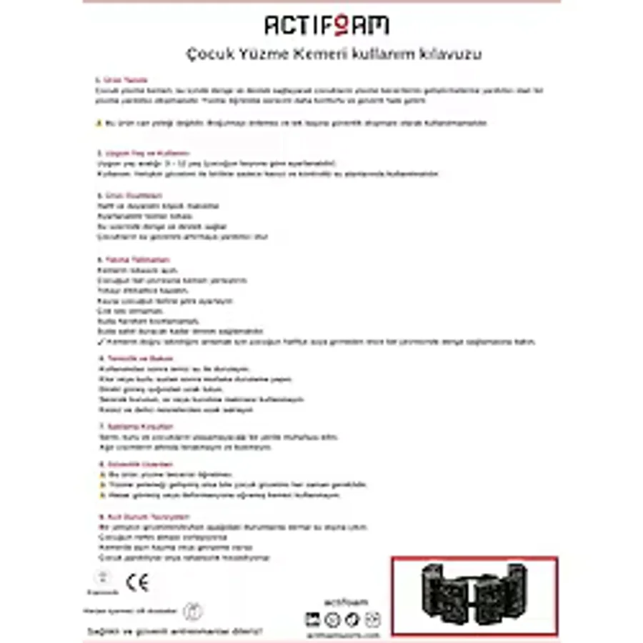 Actifoam Yüzme Kemeri YUKE01-SS Sarı STD