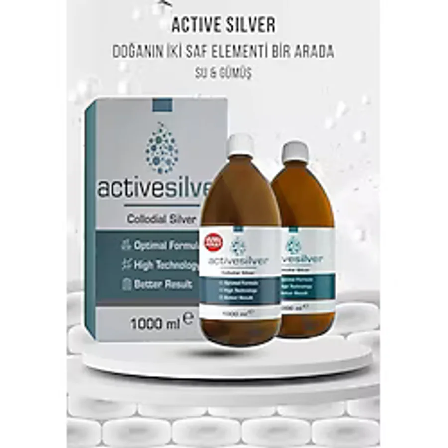 ACTİVE SİLVER KOLLOİDAL GÜMÜŞ SUYU 150 PPM 1000ML x2 ADET
