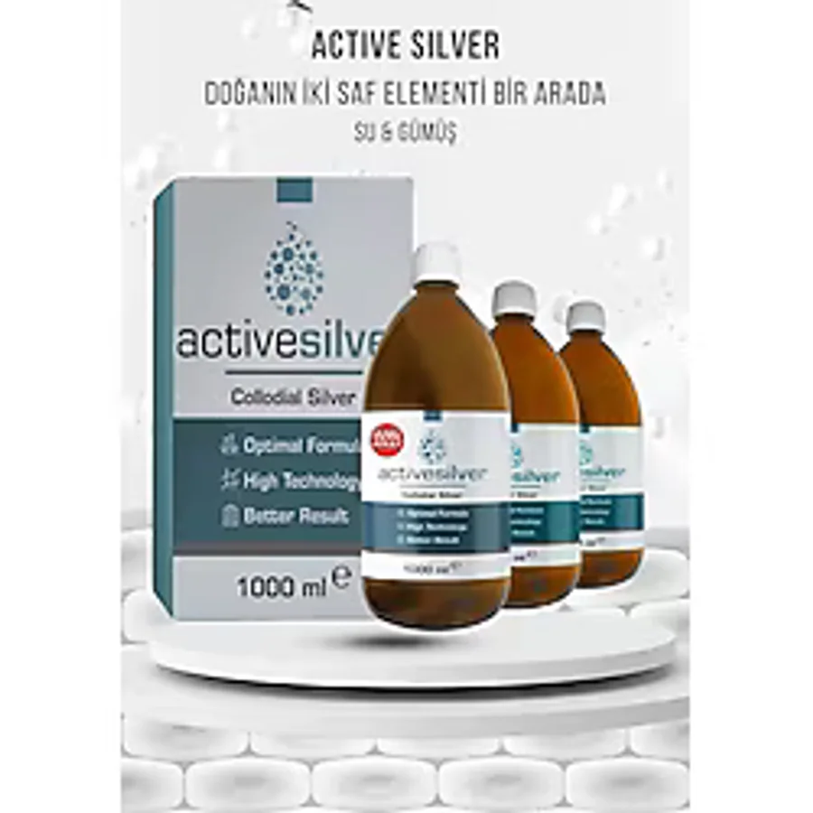 ACTİVE SİLVER Kolloidal Gümüş Suyu 3lü 100ppm Avantaj Paket