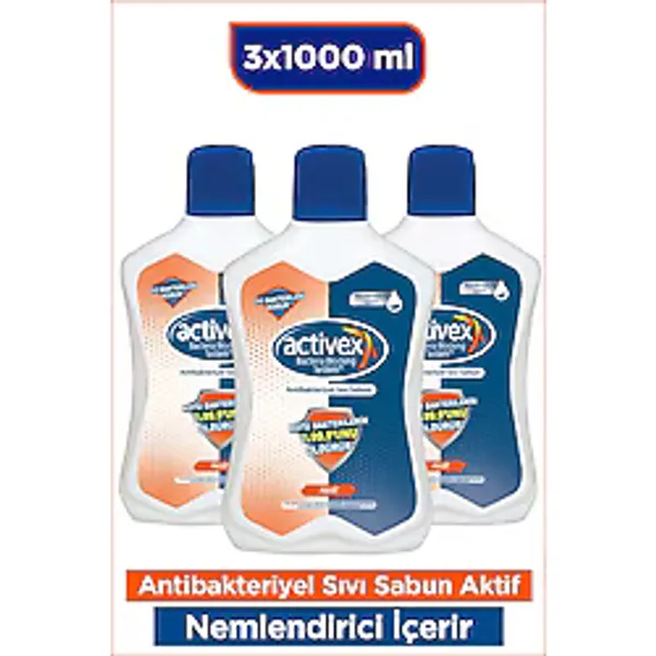 Activex Antibakteriyel Aktif Koruma Sıvı Sabun 1 lt 3'lü