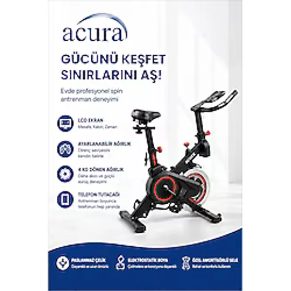 Acura Ac-400 Nabız Ölçerli, Ayarlanabilir, Ekstra Konforlu Spin Bike Kondisyon Bisikleti