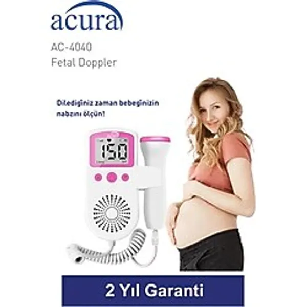 Acura Fetal Doppler Pembe Bebek Nabız Duyma Cihazı