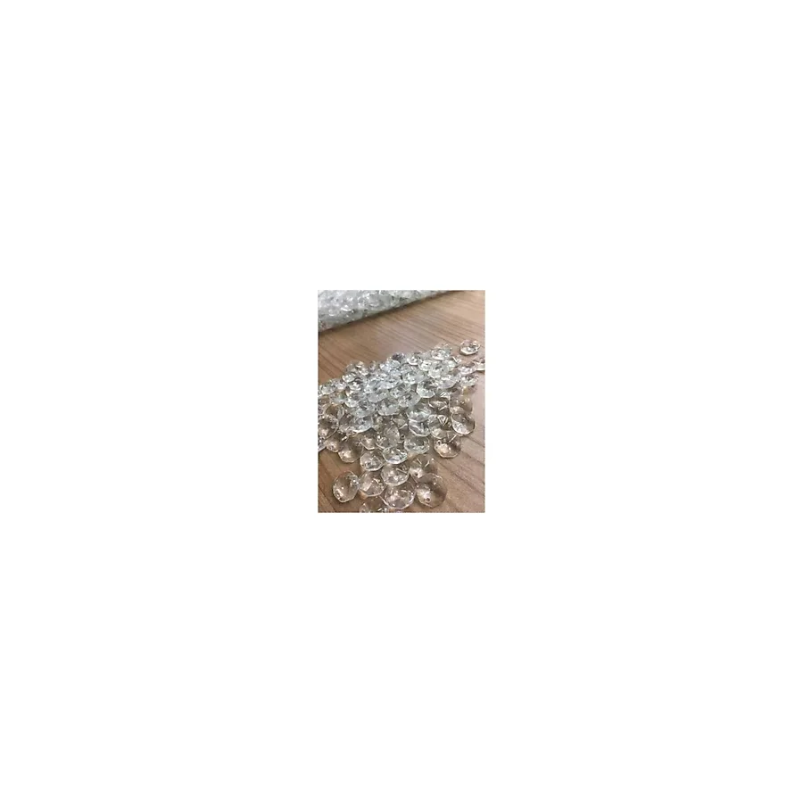 ADA AVİZE HALKASIZ Çift Delikli Baskı Octagon 14 Mm Kristal Cam Avize Taşı Kristal Sekizgen Avize Taşı 50 Adet