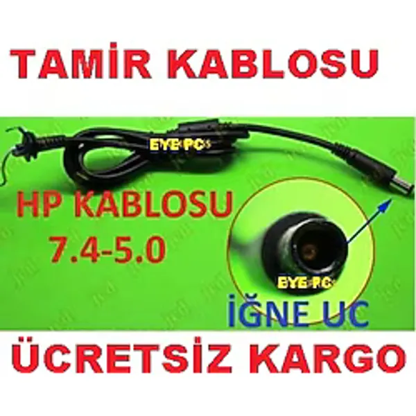 ADAPTÖR TAMİR KABLOSU HP NOTEBOOK LAPTOP 7.4MM 5.0 MM İĞNE UÇLU