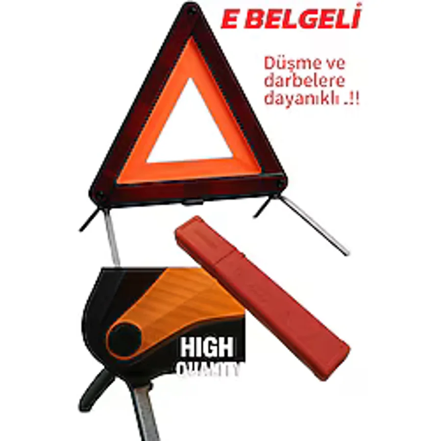 Addent Carvoria - Tüv Onaylı E Belgeli Üçgen Reflektör 2 Adet Kırılmaya Dayanıklı Ihracat Kalitesi