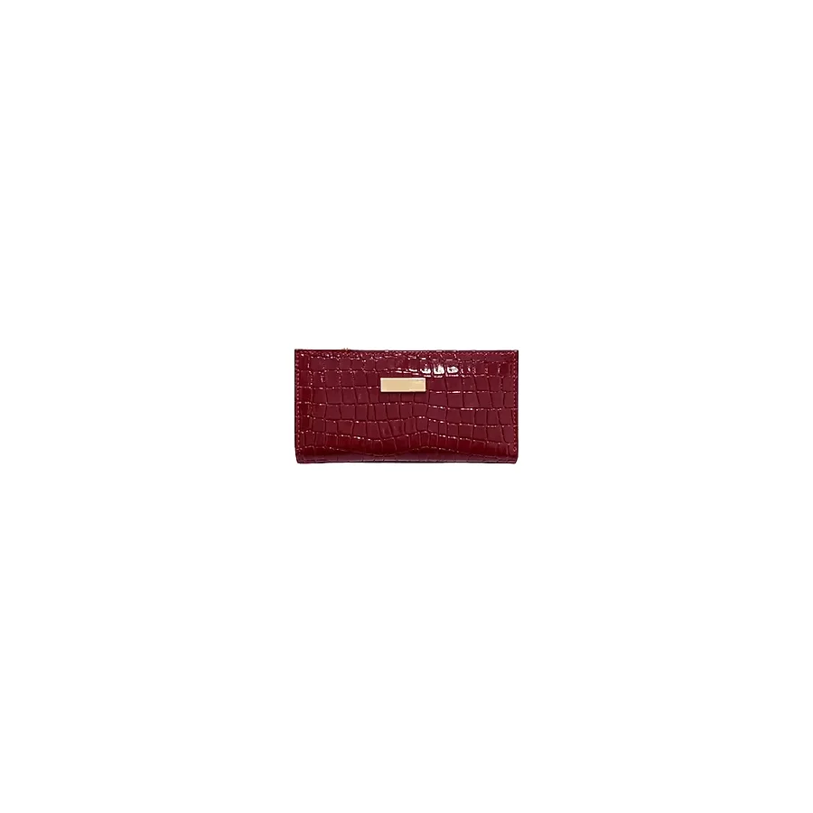 Adelina Bags Kadın Timsah Deseni Görünümlü Basic Küçük Bordo Cüzdan