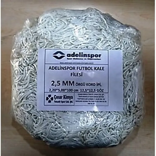 Adelinspor Futbol Kale Filesi 2,5 Mm Kord İp 5,0x2,20x0,8 M
