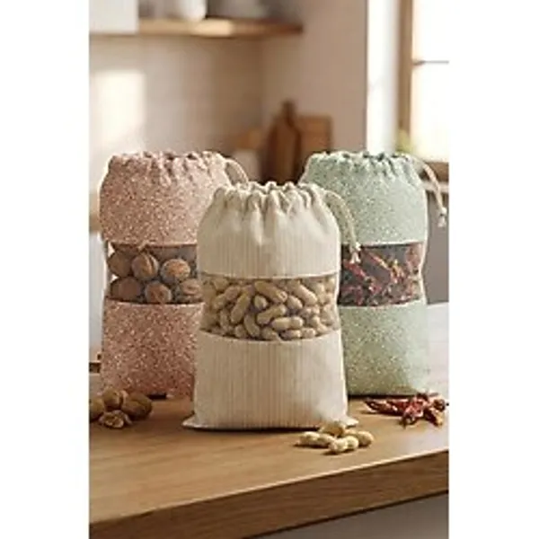 Adet Bakliyat Kesesi Büyük Boy 24X34 Erzak Kuru Gıda Saklama Kabı Torbası Fileli Bez Soft-Set 101