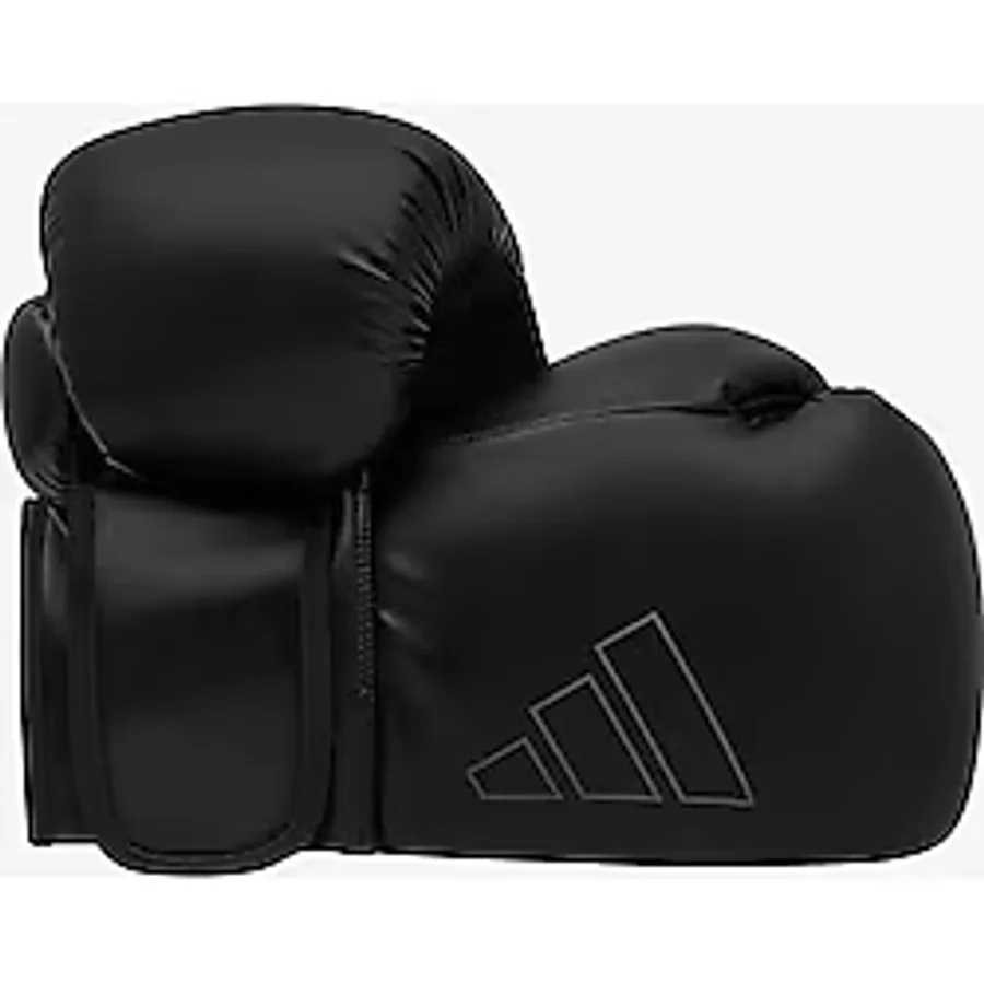 adidas Hybrid 80 boks eldiveni, boks, kickboks, MMA, fitness ve antrenman için uygundur - çocuklar, erkekler veya kadınlar için - siyah - 10 oz