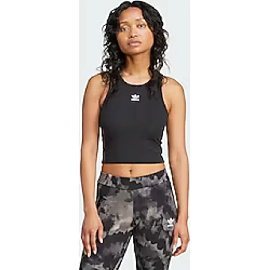 adidas IW5736 ESS RIB TANK Siyah O Yaka Normal Kalıp Kadın Atlet