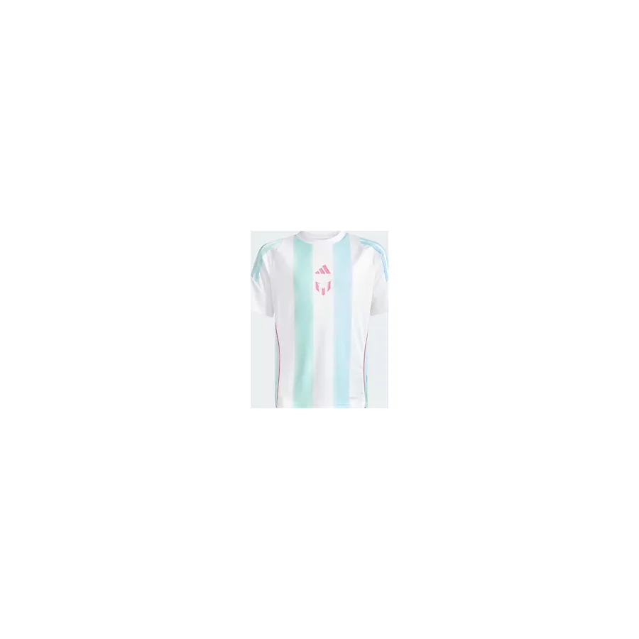 adidas MESSI TR JSY Y Unisex Çocuk Kısa Kollu Forma/Tişört, white/semi flash aqua, 13-14 Yaş