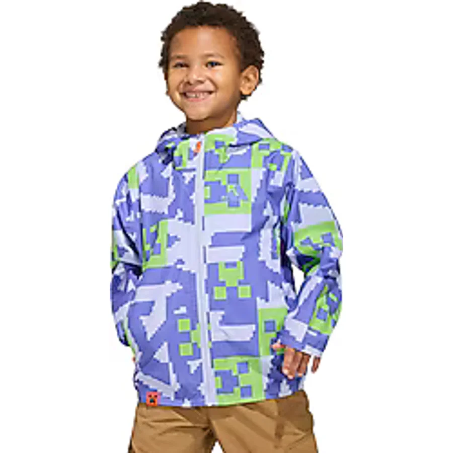 Adidas Minecraft Terrex 2 Layer KA0082 Kapüşonlu Çocuk Yağmurluk