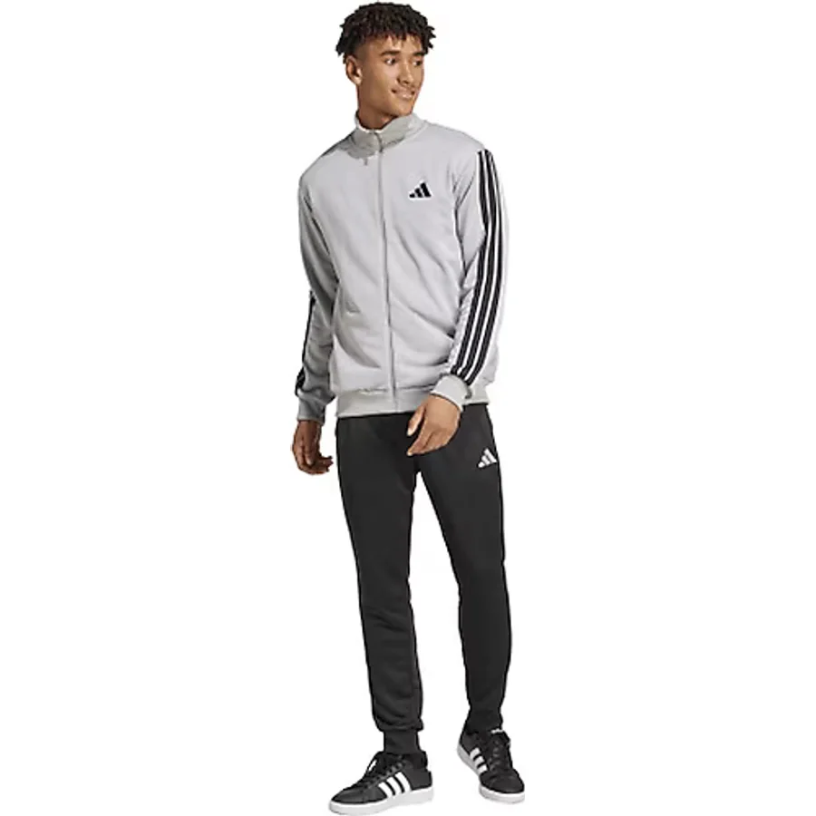 Adidas Sportswear Basic 3-Stripes French Terry JI8876 Gri Erkek Eşofman Takımı