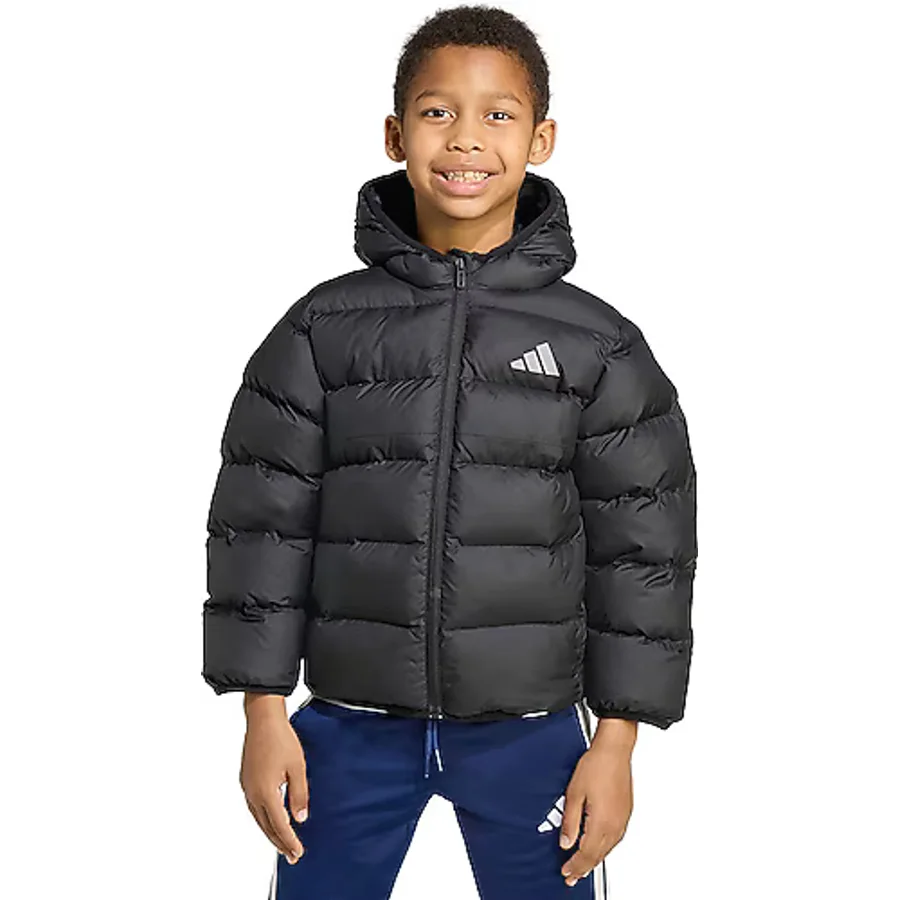 Adidas Synthetic Down JM8864-JL7430 Kapüşonlu Siyah Çocuk Şişme Mont