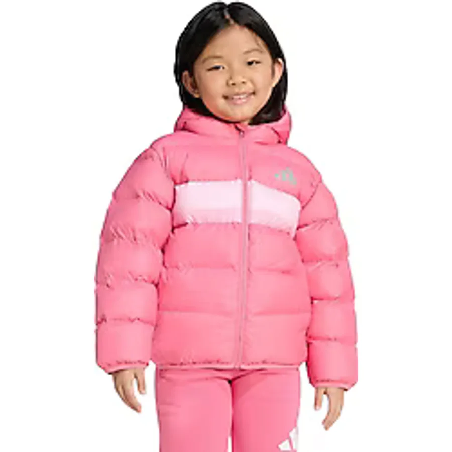 Adidas Synthetic Down JW2454-JL7433 Kapüşonlu Pembe Çocuk Şişme Mont