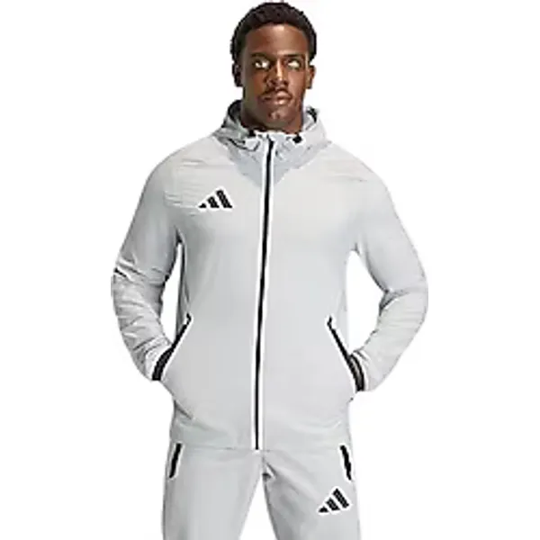 Adidas Tiro Travel KD3336 Kapüşonlu Gri Erkek Rüzgarlık