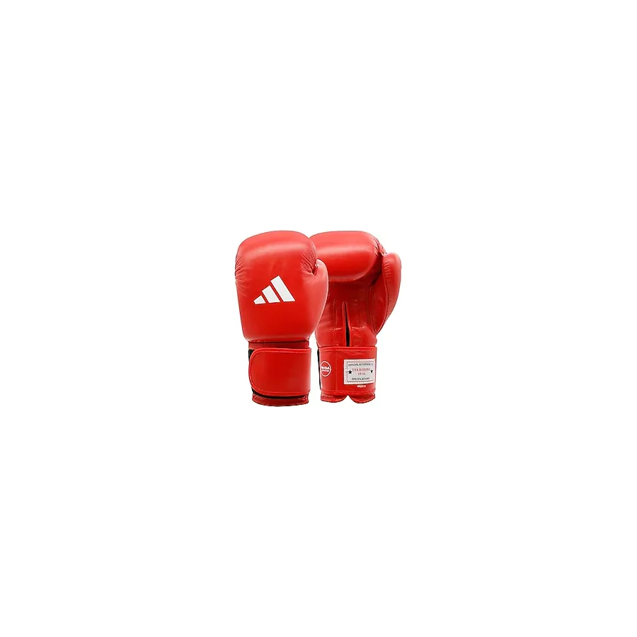 adidas Velcro IBA Boks Eldiveni Antrenman, Delme ve Boks için - Erkekler ve Kadınlar için (12 oz, Kırmızı)