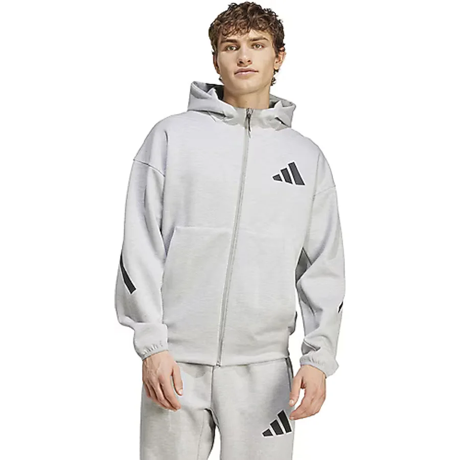 Adidas Z.N.E. JF2450 Kapüşonlu Gri Erkek Eşofman Üstü